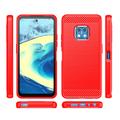 Nokia XR20 Børstet TPU Deksel - Karbonfiber - Rød