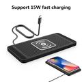 Sklisikker trådløs bilopplader i silikon, 15W - USB-C - svart