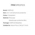 Xiaomi Poco C40 Northjo 2-i-1 Beskyttelsessett - Klar