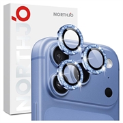 iPhone 18 Pro/18 Pro Max Northjo Glitter-kameraobjektivbeskyttelse - blå