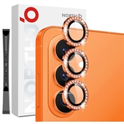 Samsung Galaxy S26 Northjo Sett med kameralinsebeskyttere med rhinsteiner - Oransje