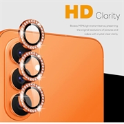 Samsung Galaxy S26+ Northjo Sett med kameralinsebeskyttere med rhinsteiner - Oransje