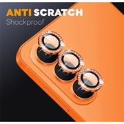 Samsung Galaxy S26+ Northjo Sett med kameralinsebeskyttere med rhinsteiner - Oransje