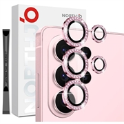 Samsung Galaxy S26 Ultra Northjo Sett med kameralinsebeskyttere med rhinsteiner - Rosa