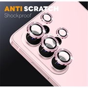 Samsung Galaxy S26 Ultra Northjo Sett med kameralinsebeskyttere med rhinsteiner - Rosa