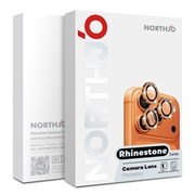 iPhone 17 Pro/17 Pro Max Northjo Sett med kameralinsebeskyttere med rhinsteiner - Oransje