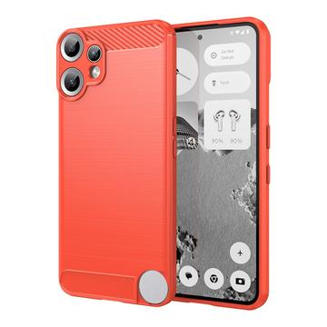 Nothing CMF Phone 2 Pro børstet TPU-deksel - karbonfiber - rød