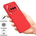 Nothing Phone (3a) Flytende silikon-deksel med håndstropp - rød