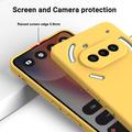 Nothing Phone (3a) Flytende silikon-deksel med håndstropp - gul