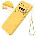 Nothing Phone (3a) Flytende silikon-deksel med håndstropp - gul