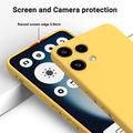 Nothing Phone (3a) Lite Flytende silikon-deksel med håndstropp - gul