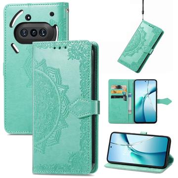 Nothing Phone (3a) Mandala Series Lommebok-deksel - Grønn