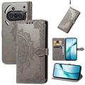 Nothing Phone (3a) Mandala Series Lommebok-deksel - Grå