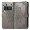 Nothing Phone (3a) Mandala Series Lommebok-deksel - Grå