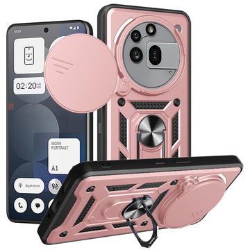 Nothing Phone (3a) Pro Hybrid-deksel med Roterende Ring med Kameraskjold - Roségull