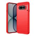 Nothing Phone (4a) børstet TPU-deksel - karbonfiber - rød