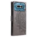 Nothing Phone (4a) Mandala Lommebok-deksel med håndleddsstropp - grå