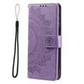 Nothing Phone (4a) Mandala Lommebok-deksel med håndleddsstropp - Lilla