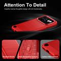 Nothing Phone (4a) Pro børstet TPU-deksel - karbonfiber - rød