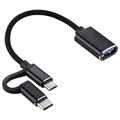 Goobay USB 3.0 til MicroUSB og USB-C T-Adapter - Hvit