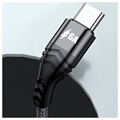 Nylonflettet Universell 4-i-1 USB-kabel - 66W, 2m - Svart