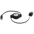 OTB USB-A 2.0 / USB-C Rullbar Datakabel - 70cm - Svart