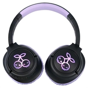 OTL Technologies Kuromi trådløse on-ear-hodetelefoner med LED-belysning - svart / lilla