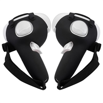 Oculus Quest 2 Svettebestandige Grip Covers med Stropp - Svart