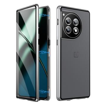 OnePlus 12 Magnetic Deksel med Herdet Glass - Sølv