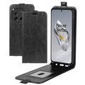 OnePlus 12 Vertikalt Flip-Deksel med Kortlomme - Svart