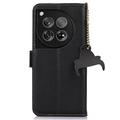 OnePlus 12 Lommebok-deksel i Lær med RFID - Svart