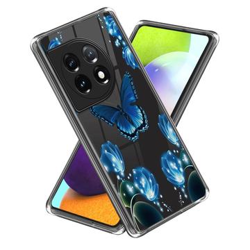 OnePlus 12R/Ace 3 Stilig Ultra-Slim TPU-deksel - Sommerfugl og Blomster