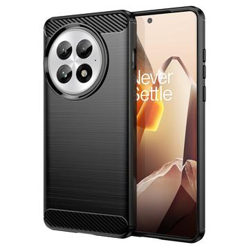 OnePlus 13 Børstet TPU Deksel - Karbonfiber - Svart