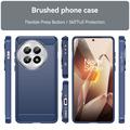 OnePlus 13 Børstet TPU Deksel - Karbonfiber - Blå
