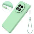 OnePlus 13 Flytende silikon-deksel med håndstropp - grønn