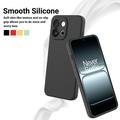 OnePlus 13T/13s Flytende silikon-deksel med håndstropp - svart