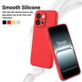 OnePlus 13T/13s Flytende silikon-deksel med håndstropp - rød