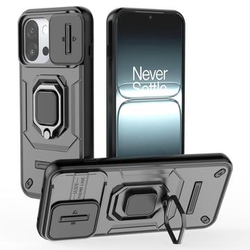 OnePlus 13T/13s Hybrid-deksel med Roterende Ring med Kameraskjold - Svart