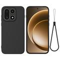 OnePlus 15 Flytende silikon-deksel med håndstropp - svart