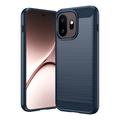 OnePlus 15T Børstet TPU-deksel - karbonfiber - blå