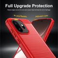 OnePlus 15T børstet TPU-deksel - karbonfiber - rød