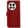OnePlus Ace 5/5 Pro/13R Crocodile Series Lommebok-deksel i Lær med RFID - Rød