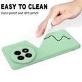 OnePlus Ace 5/5 Pro/13R Flytende silikon-deksel med håndstropp - grønn