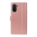 OnePlus Ace 5 Racing/Nord CE5 Luksuriøst Vattert Lommeboketui - Roségull