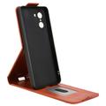 OnePlus Ace 5 Racing/Nord CE5 vertikalt flip-etui med stativ - Brun
