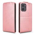 OnePlus Ace 6 Ultra vertikalt flip-etui med stativ - Roségull