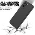 OnePlus N6x Flytende silikon-deksel med håndstropp - Svart