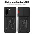 OnePlus N6x Hybrid-deksel med Roterende Ring med Kameraskjold - Svart