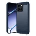 OnePlus Nord 6/Turbo 6/6V Børstet TPU-deksel - karbonfiber - blå