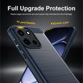 OnePlus Nord 6/Turbo 6/6V Børstet TPU-deksel - karbonfiber - blå